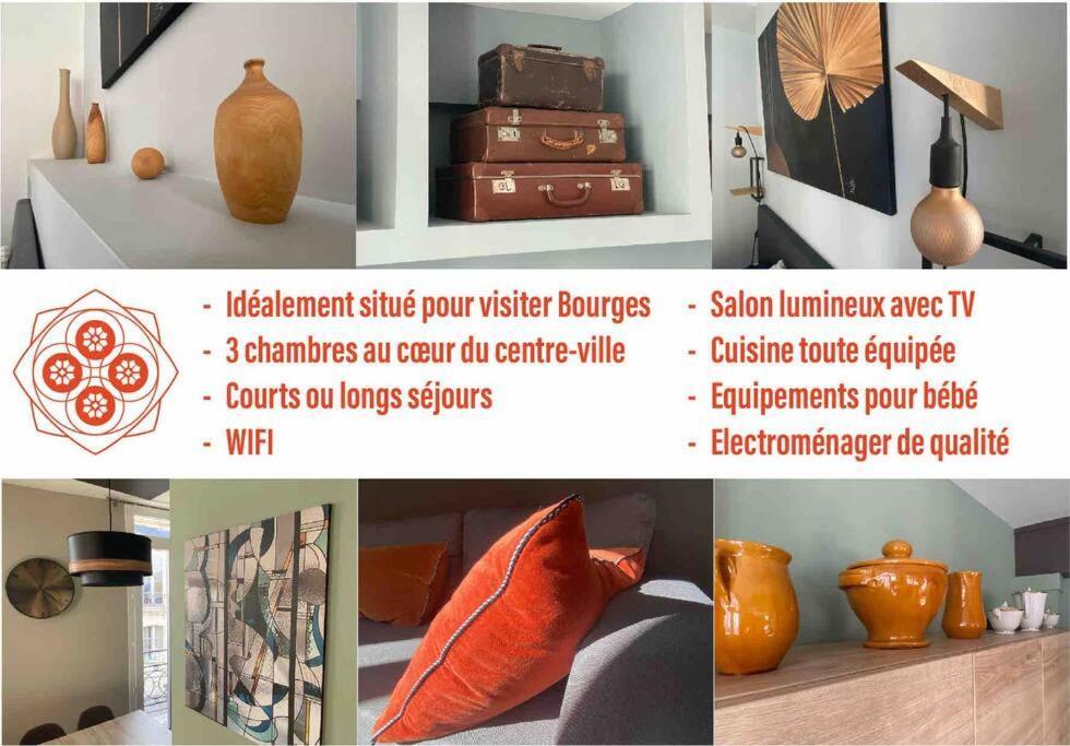 Les Quatre Piliers - 1 Min Palais Jacques Coeur Apartment Bourges Luaran gambar